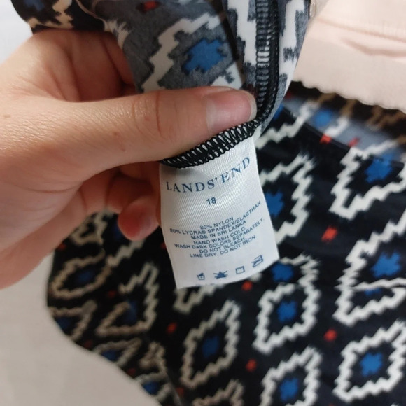 Lands end plus size swimsuit tankini top aztec red white blue patriotic size 18 - Picture 5 of 6